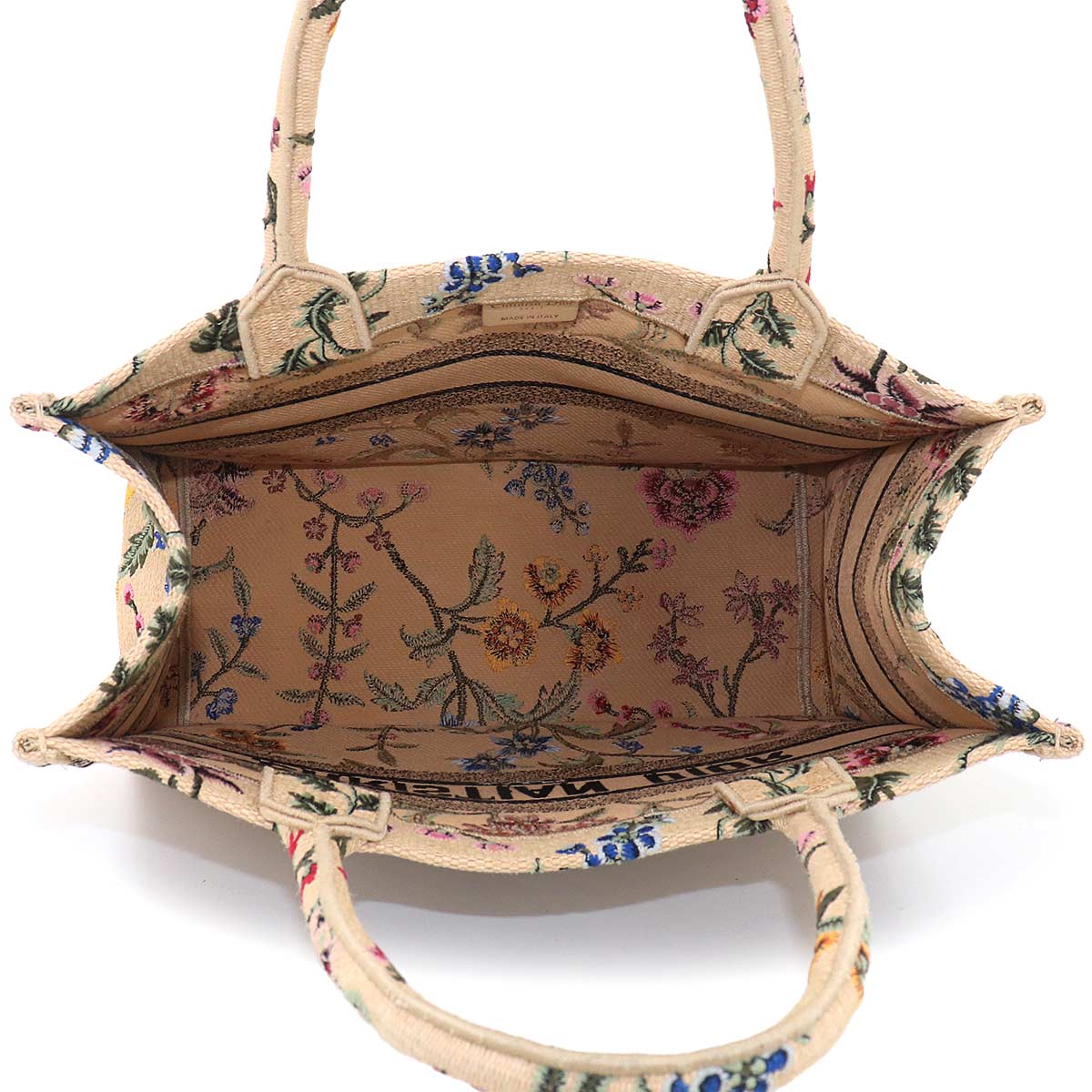 Petite Fleur Book Tote Medium Bag Canvas Beige