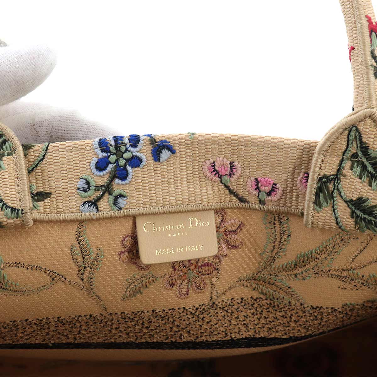 Petite Fleur Book Tote Medium Bag Canvas Beige