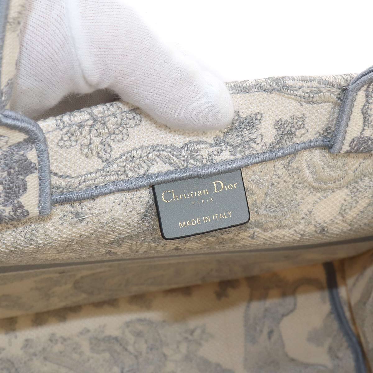 Toile de Jouy Book Tote Medium Bag Canvas Grey
