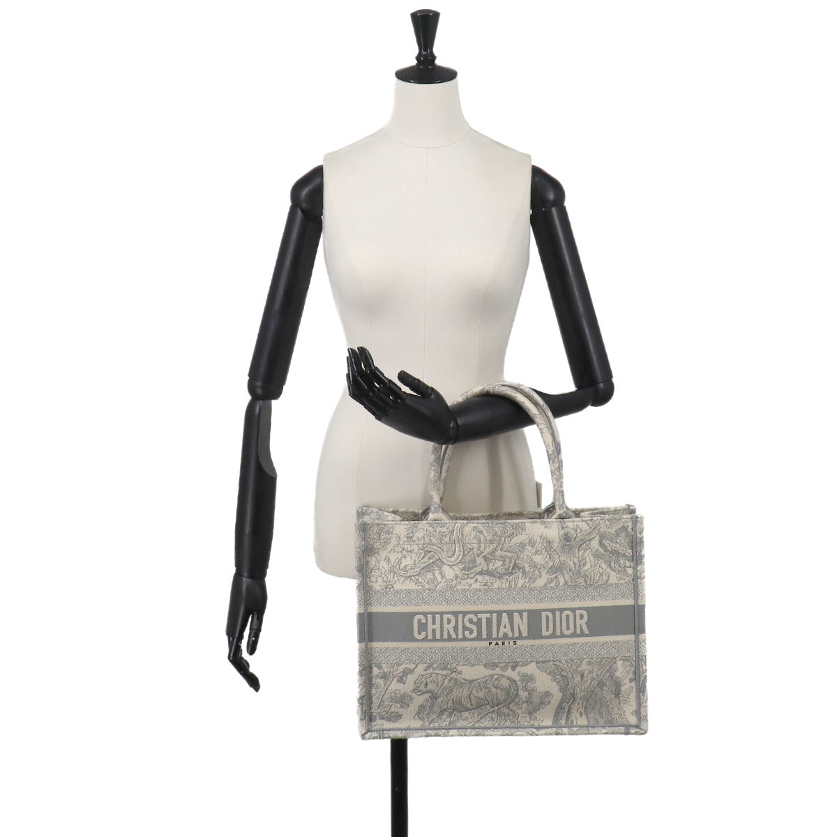 Toile de Jouy Book Tote Medium Bag Canvas Grey