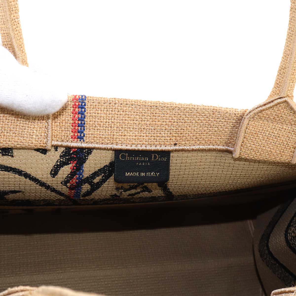 Union Book Tote Medium Bag Jute Canvas Beige M1296ZRUW