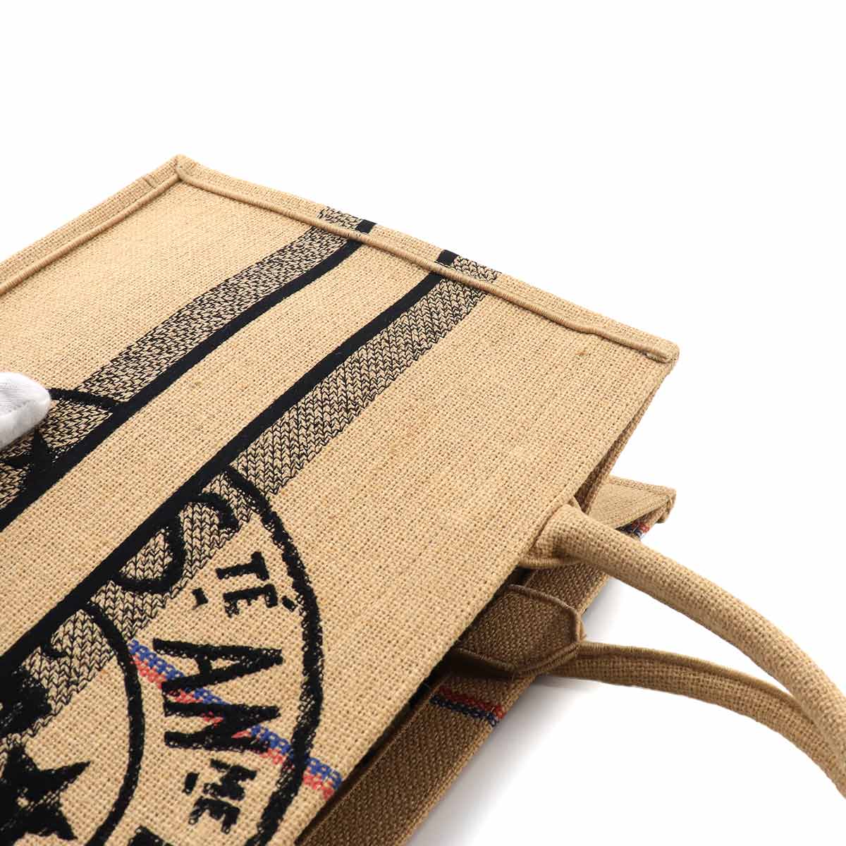 Union Book Tote Medium Bag Jute Canvas Beige M1296ZRUW