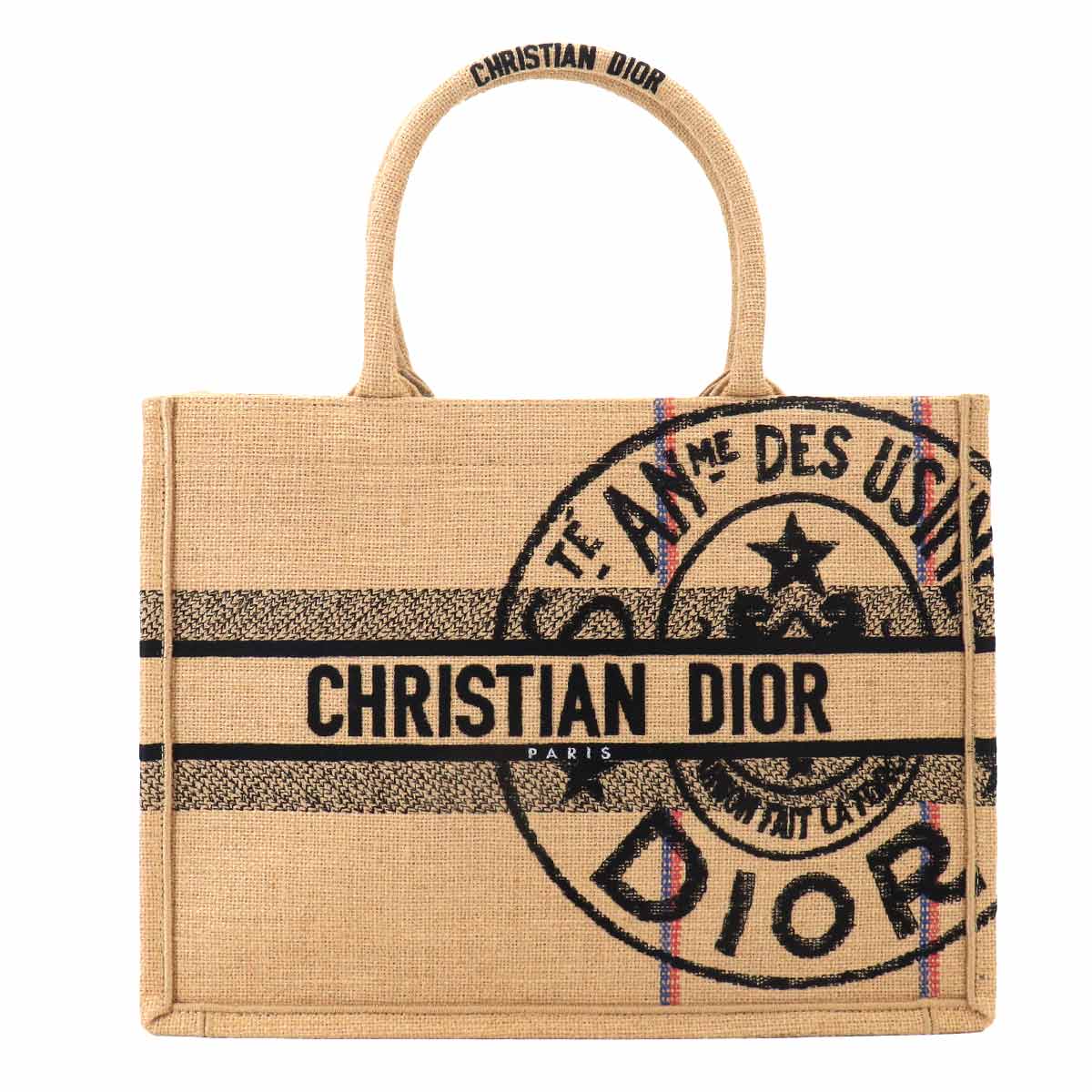 Union Book Tote Medium Bag Jute Canvas Beige M1296ZRUW