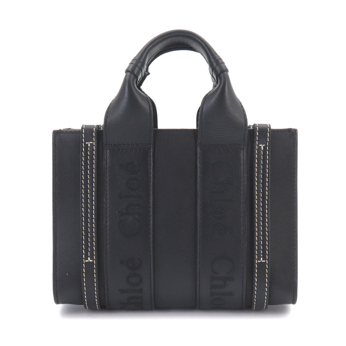 Woody Mini Tote Shoulder Bag Leather Black CHC23UP237I60
