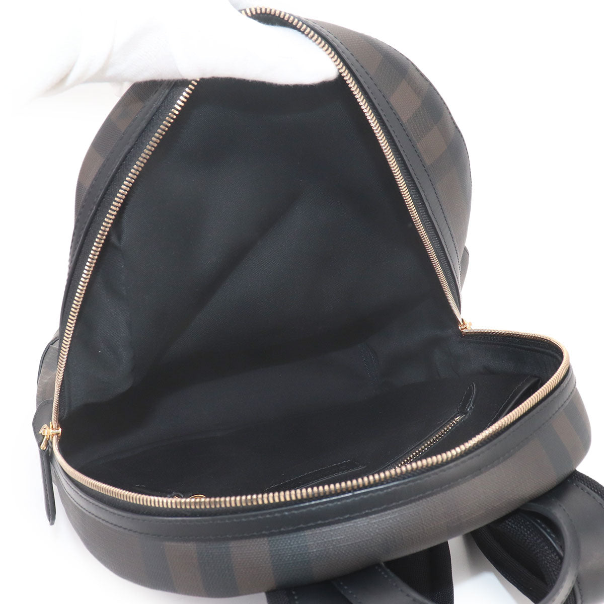 Plaid Backpack PVC Leather Dark brown 3996212 Smoked Check