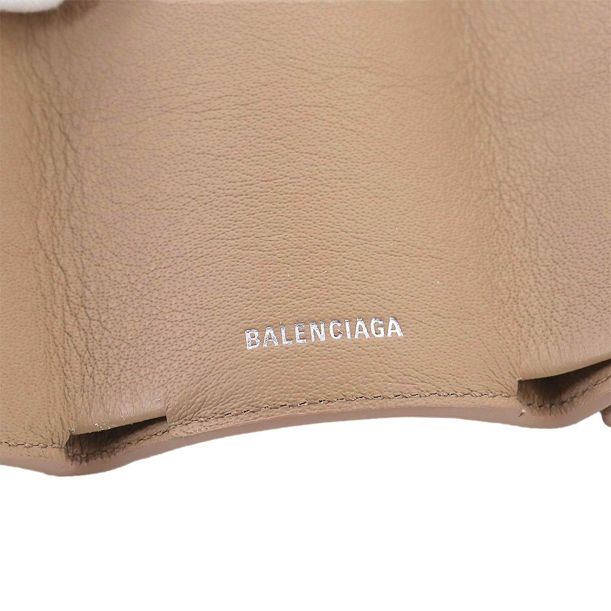 Papier Mini Wallet Leather Beige 391446 Logos Purse