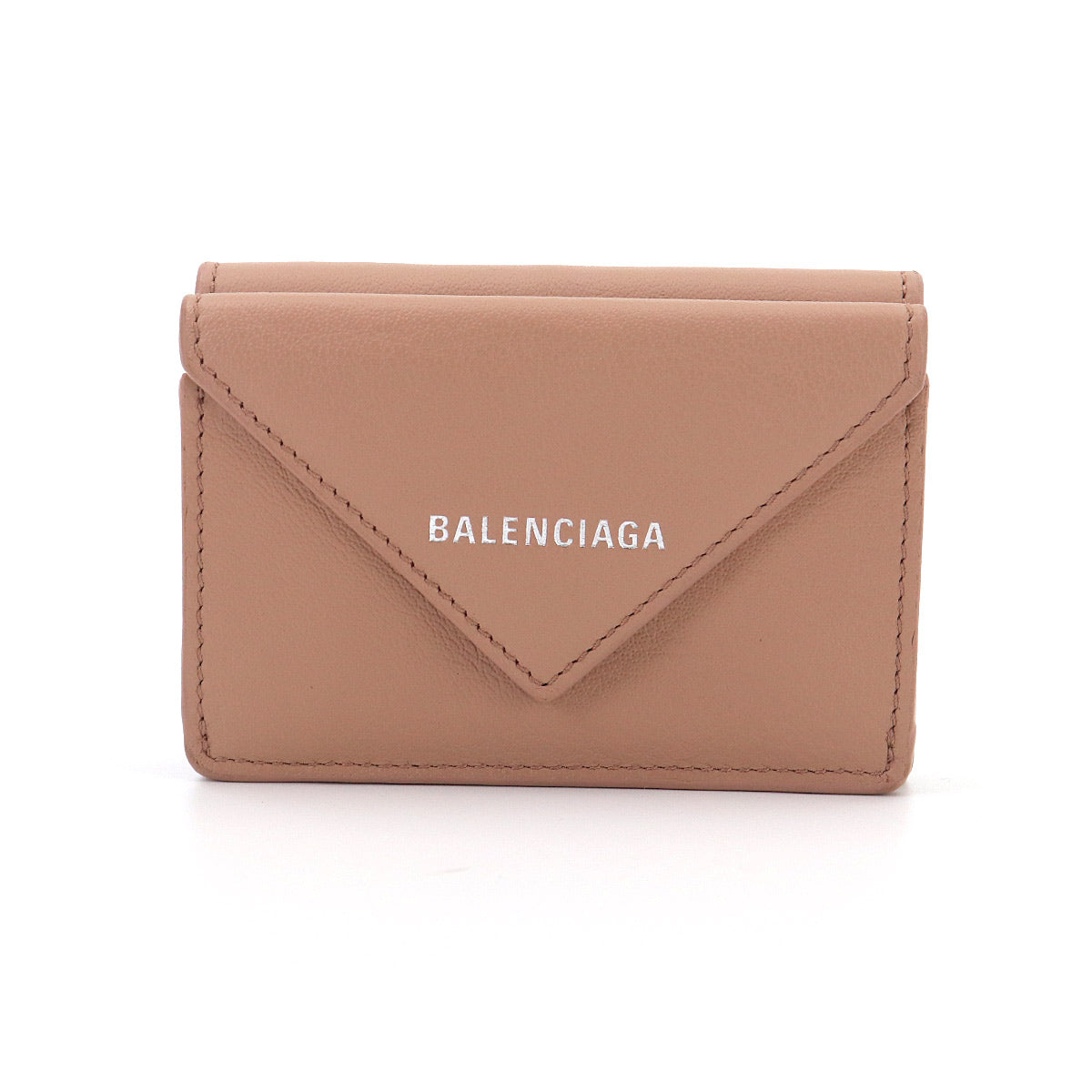 Papier Mini Wallet Leather Beige 391446 Logos Purse