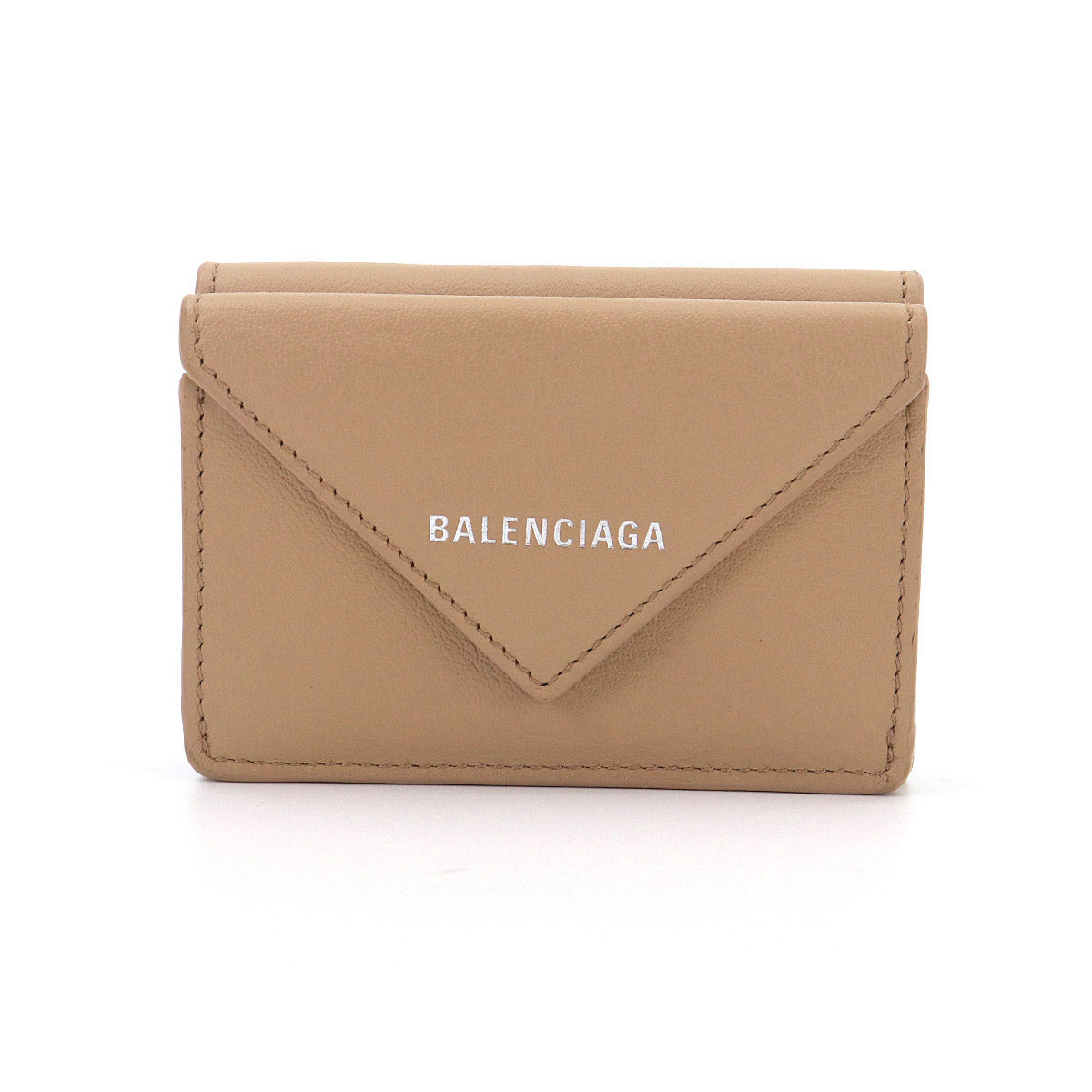 Papier Mini Wallet Leather Beige 391446 Logos Purse