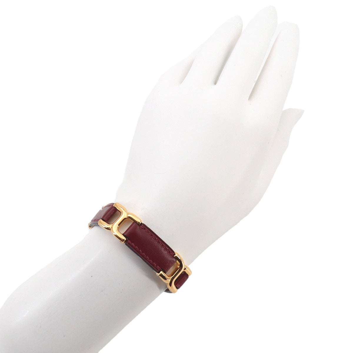 Bracelet Leather Rouge H Gold Accessory Bangle