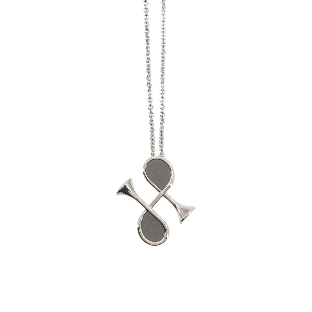 Cor H Necklace Gris Meyer Silver Horm motif Accessory