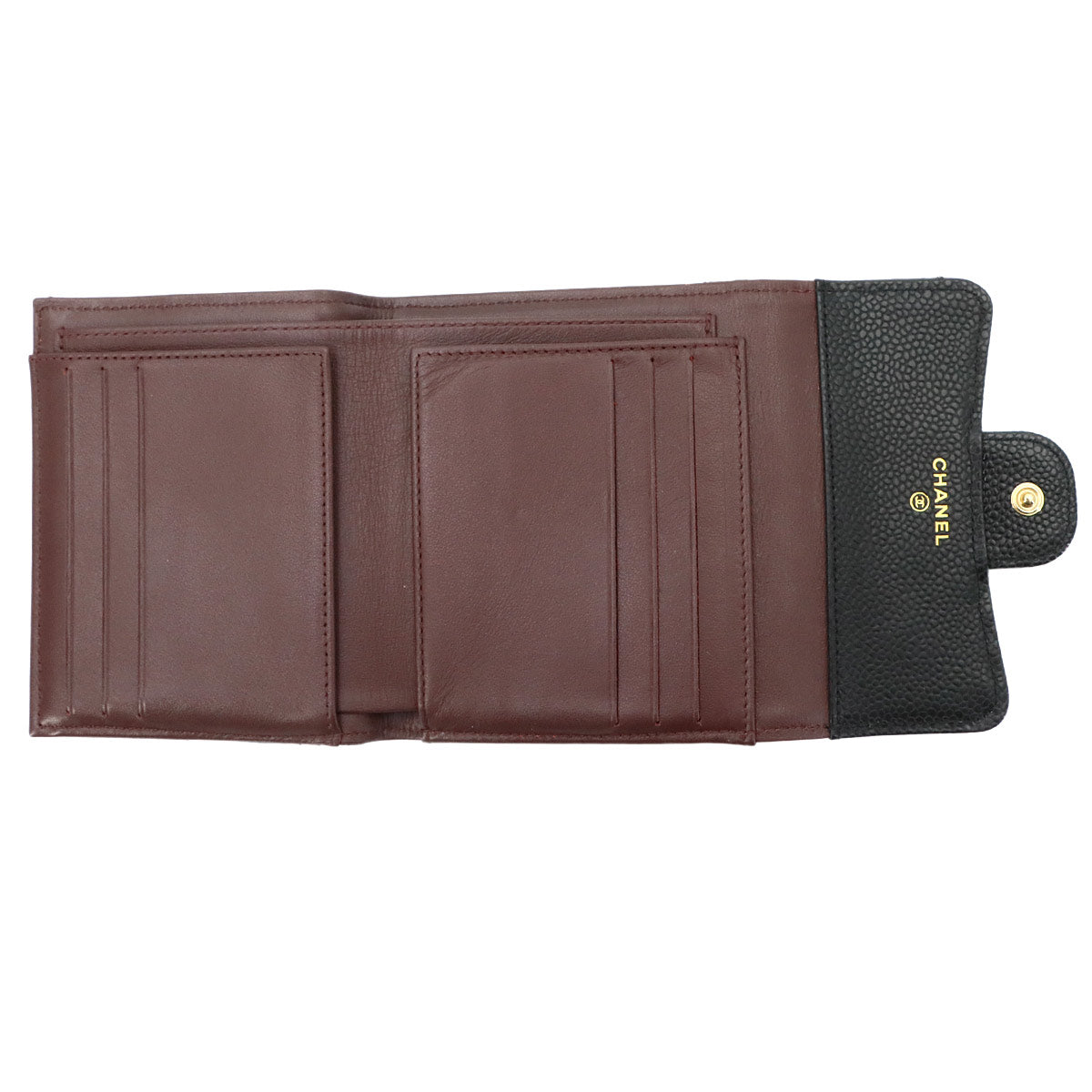 Matelasse Compact Wallet Leather Black A82288