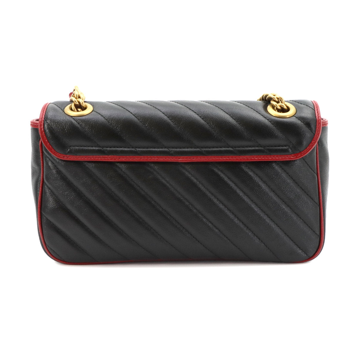 GG Marmont Shoulder Bag Leather Black Red 443497 Purse