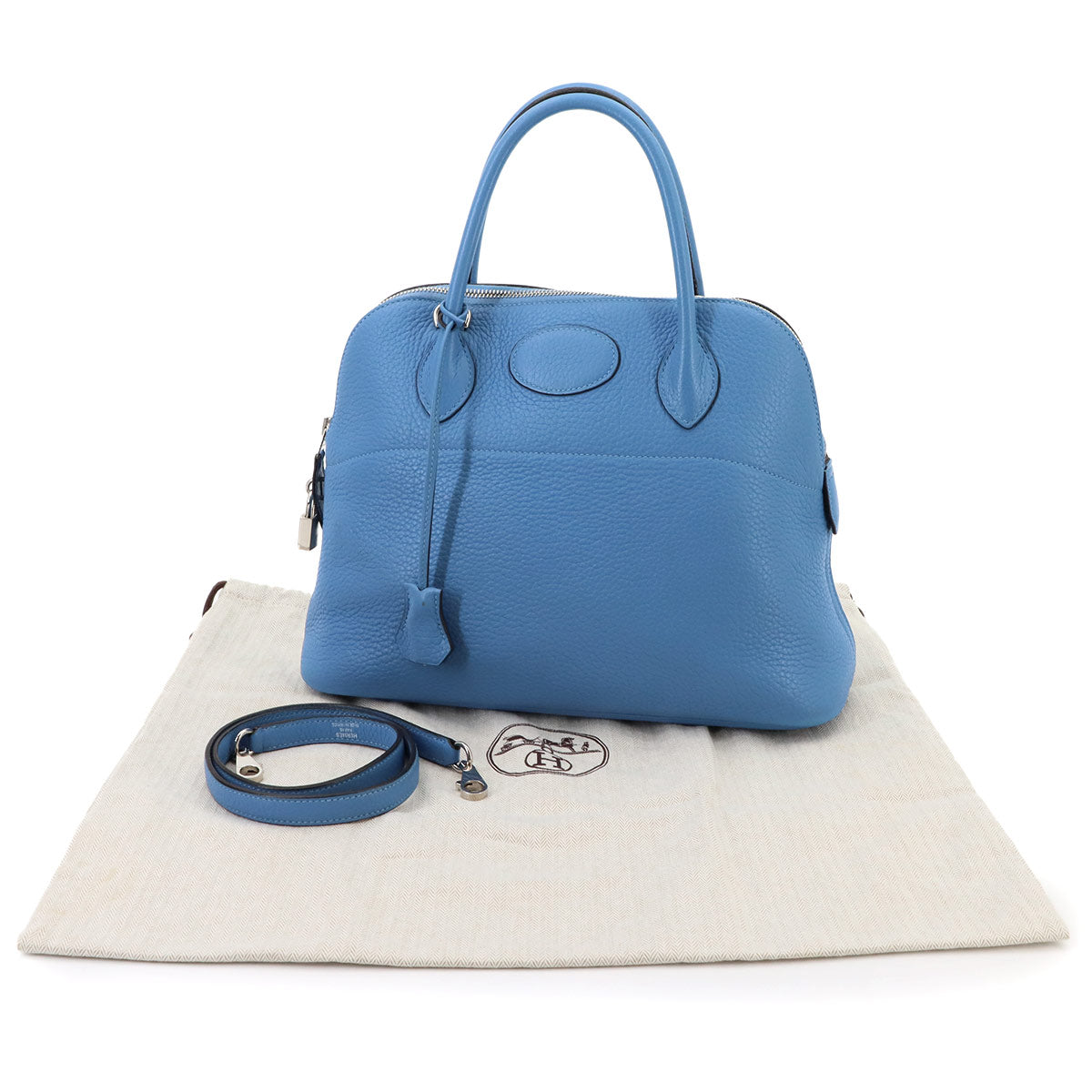 Bolide 31 2way Hand Shoulder Bag Taurillon Clemence Bleu Azur