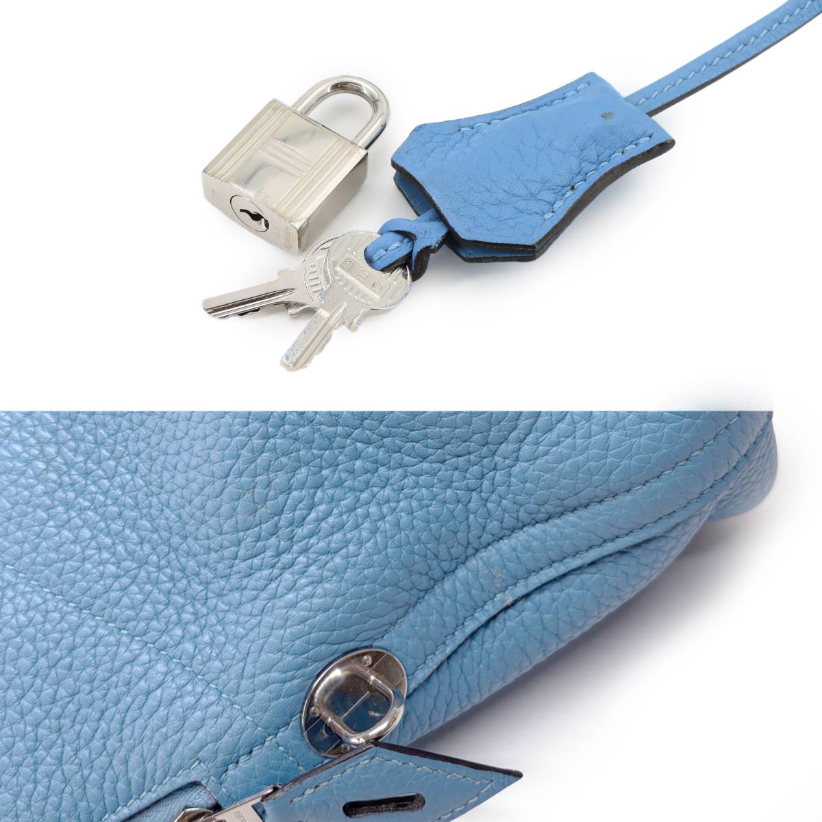 Bolide 31 2way Hand Shoulder Bag Taurillon Clemence Bleu Azur