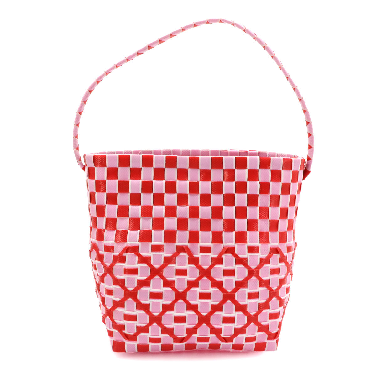 Marni Market Pod Basket Hand Bag Polypropylene Pink Red Purse