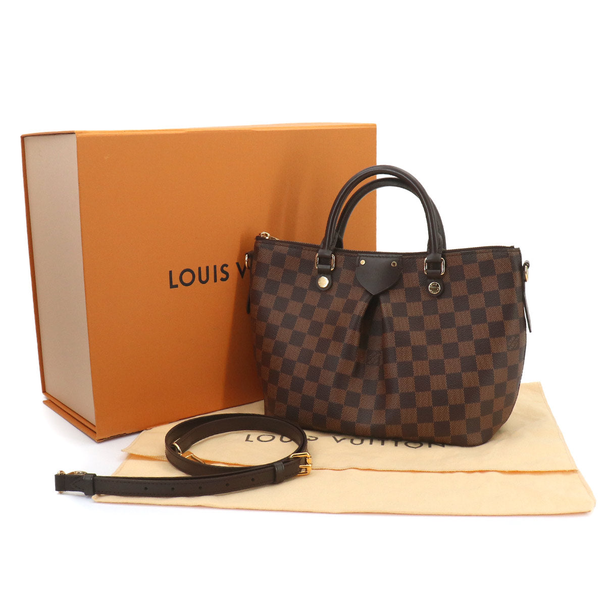 Damier Siena PM Hand Shoulder Bag Ebene Brown N41545
