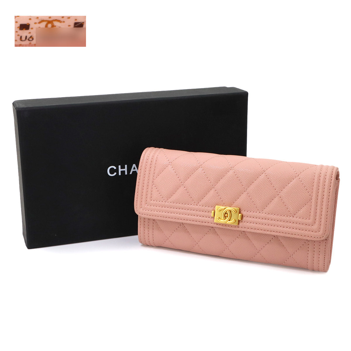 Boy chanel Matelasse Long Wallet Leather Pink A80286