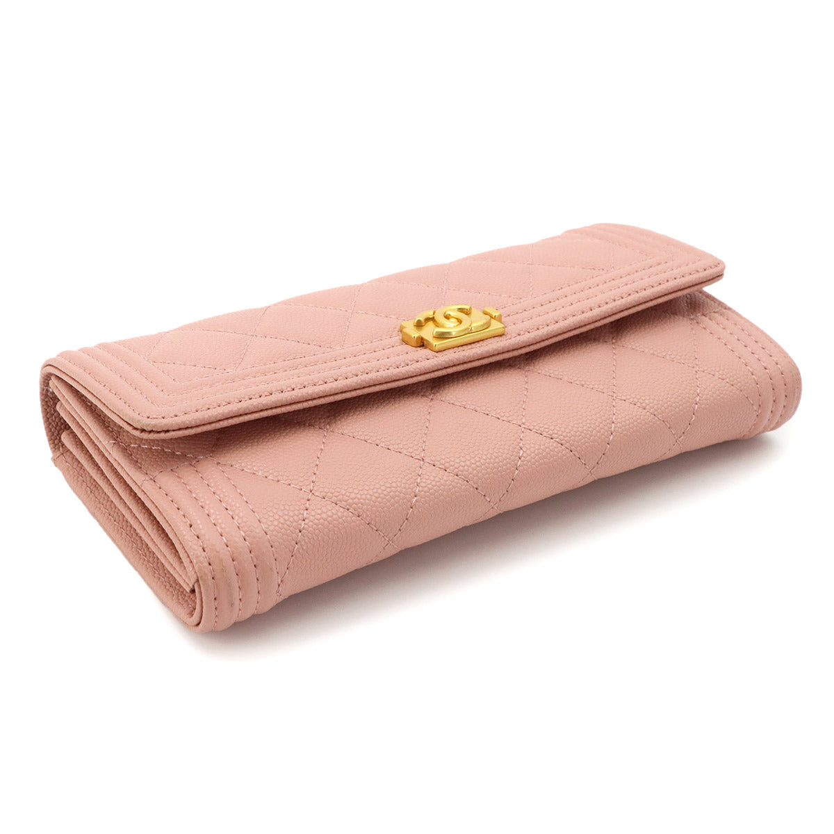 Boy chanel Matelasse Long Wallet Leather Pink A80286