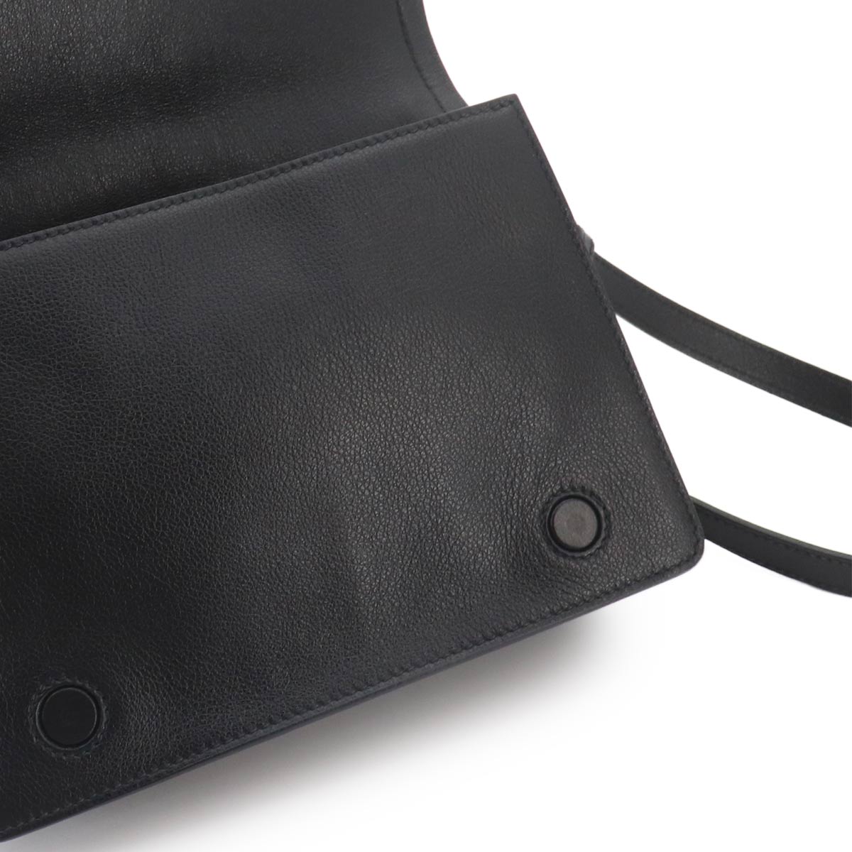 Messenger Shoulder Bag Leather Nero Black 1BD296 Purse