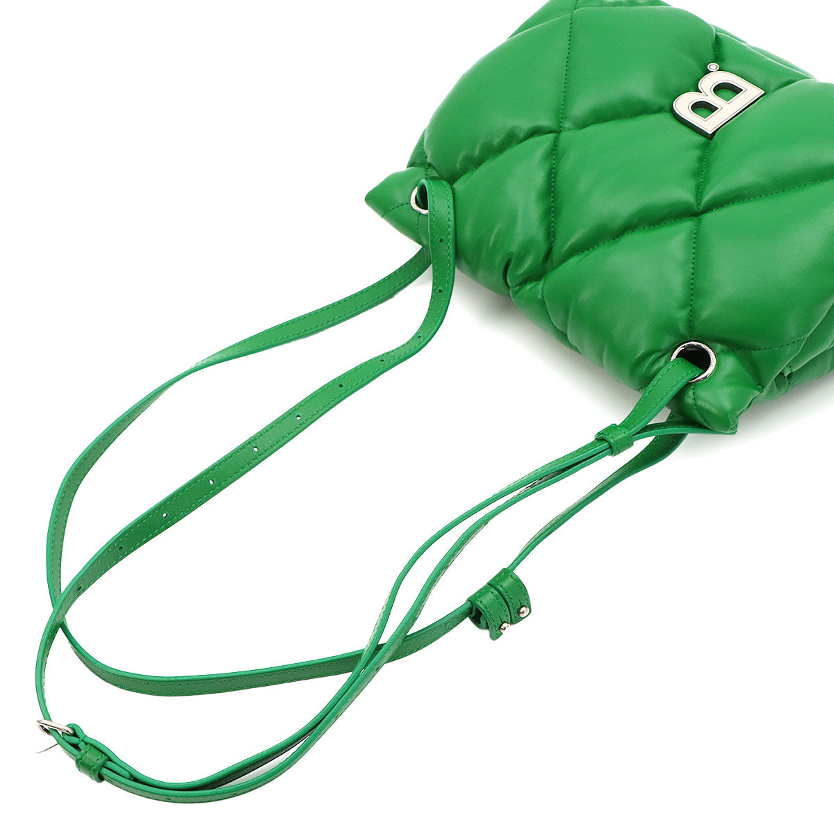 Touch Puffy Shoulder Bag Leather Green 619449 Purse