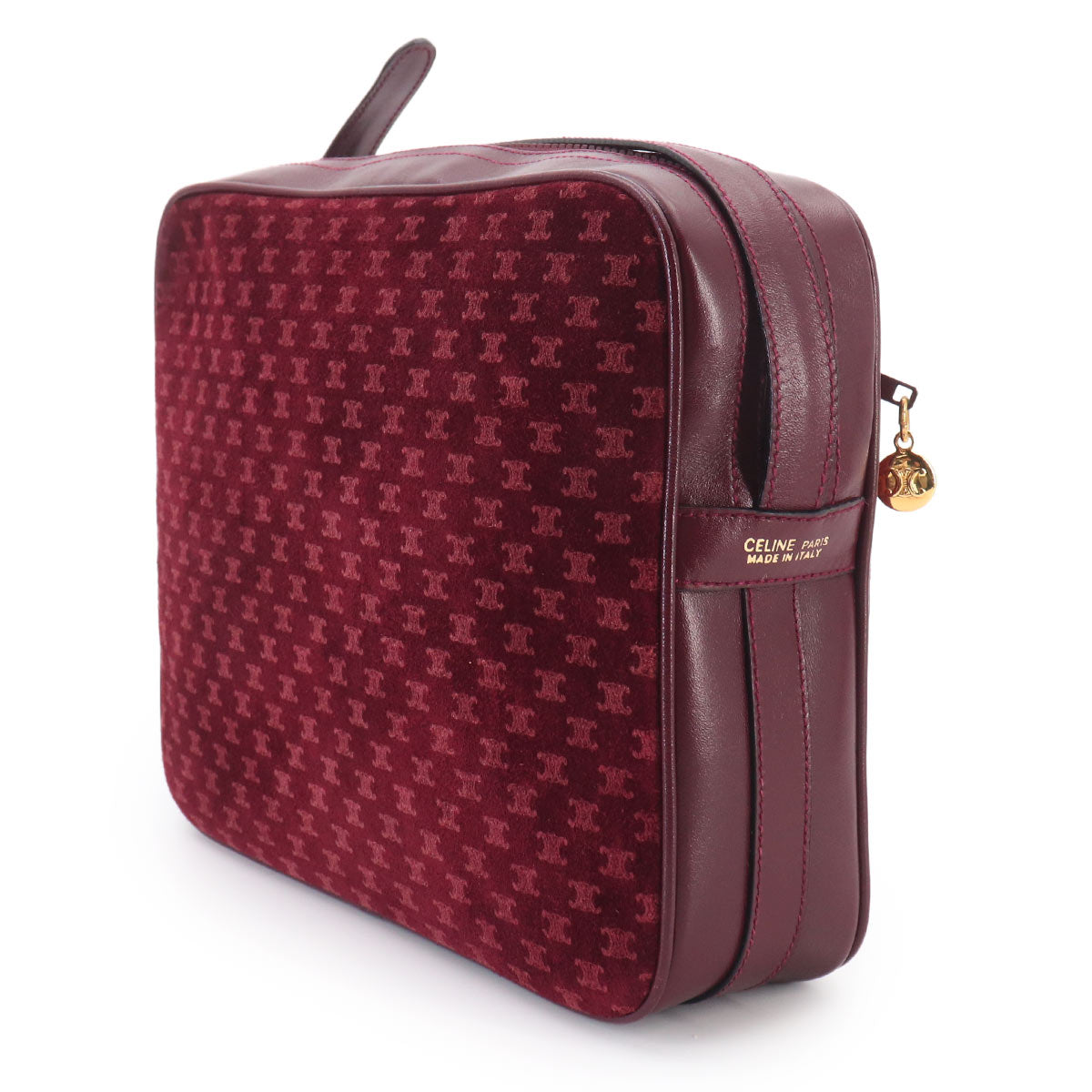 Macadam Shoulder Bag Leather Suede Bordeaux Vintage Purse