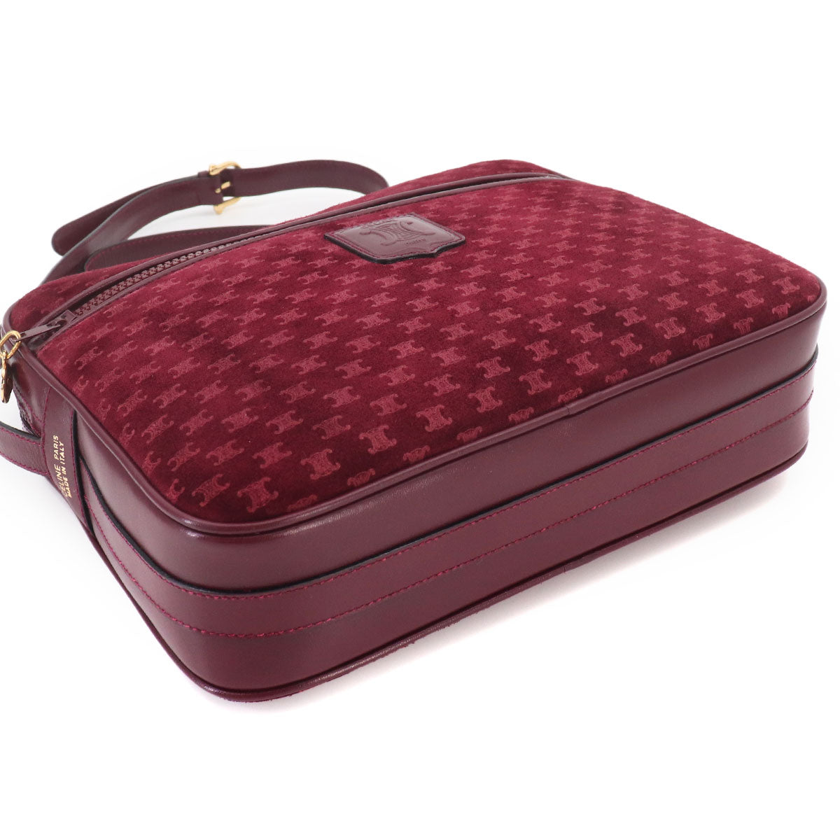 Macadam Shoulder Bag Leather Suede Bordeaux Vintage Purse