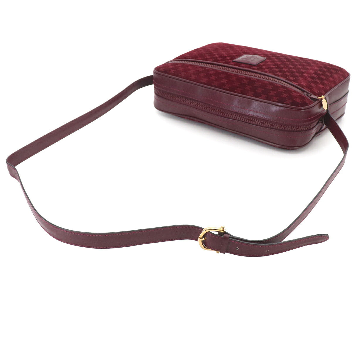 Macadam Shoulder Bag Leather Suede Bordeaux Vintage Purse