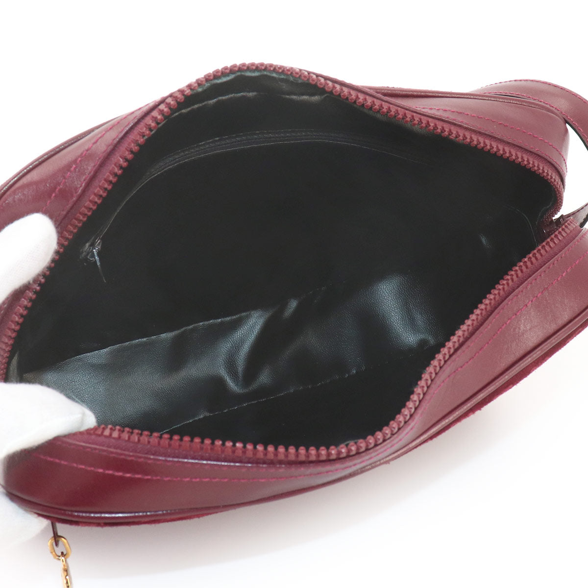 Macadam Shoulder Bag Leather Suede Bordeaux Vintage Purse
