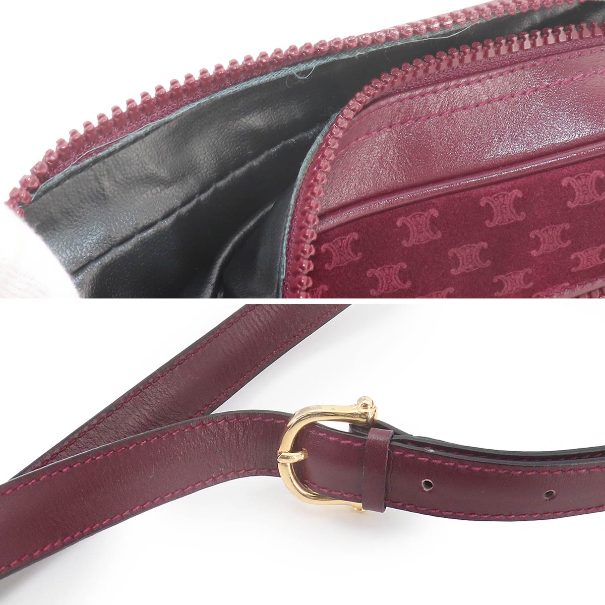 Macadam Shoulder Bag Leather Suede Bordeaux Vintage Purse