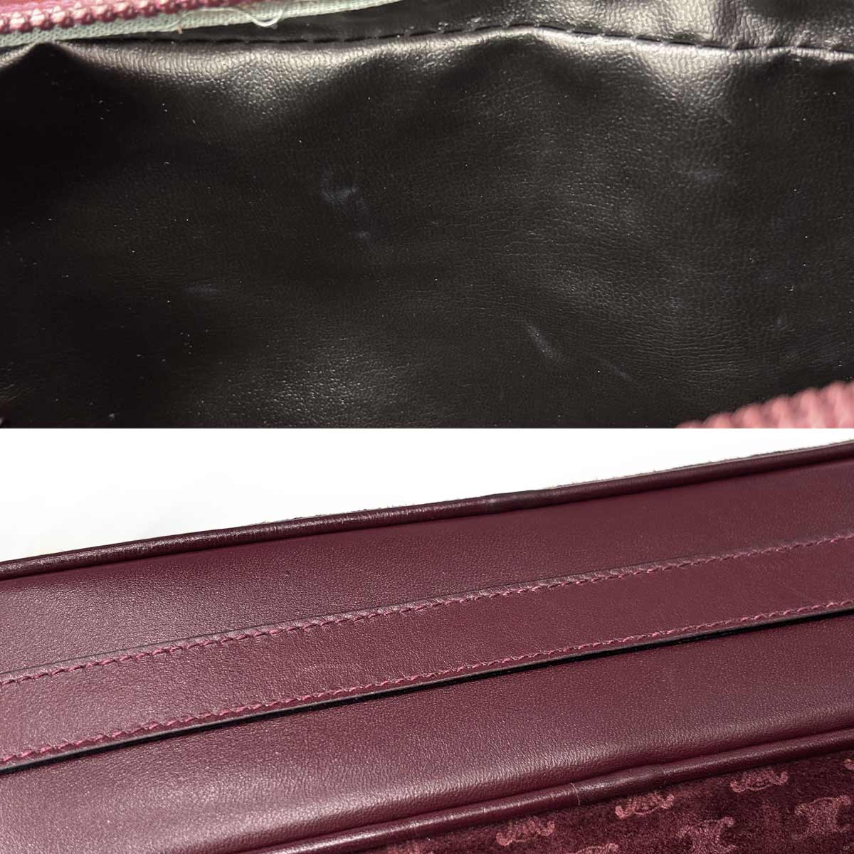 Macadam Shoulder Bag Leather Suede Bordeaux Vintage Purse