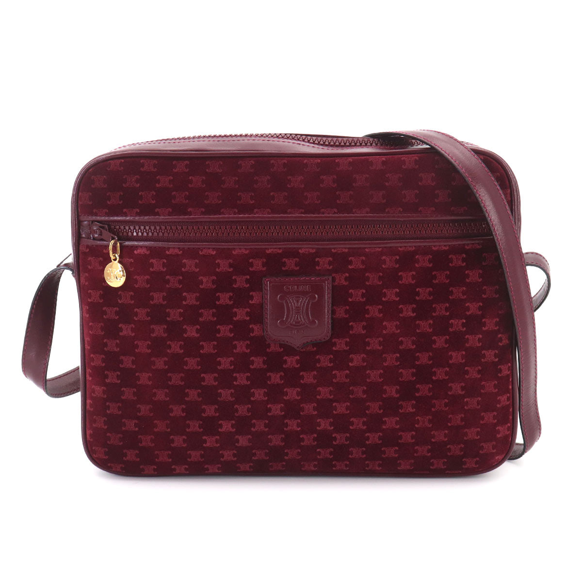 Macadam Shoulder Bag Leather Suede Bordeaux Vintage Purse