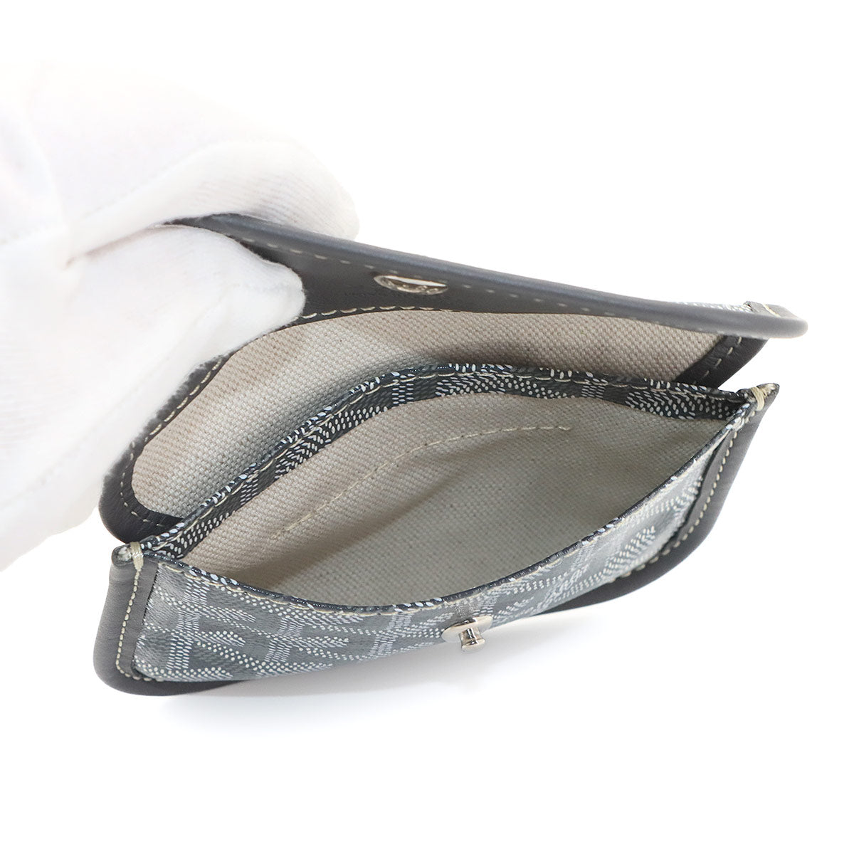 Anjou Mini Reversible Tote Bag PVC Leather Gray Purse