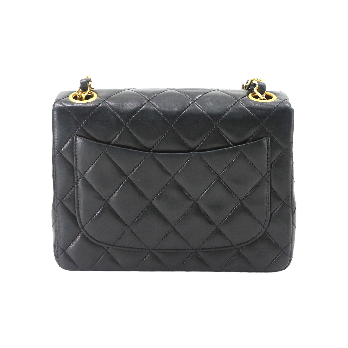 Mini Matelasse Chain Shoulder Bag Leather Black A01115 Purse