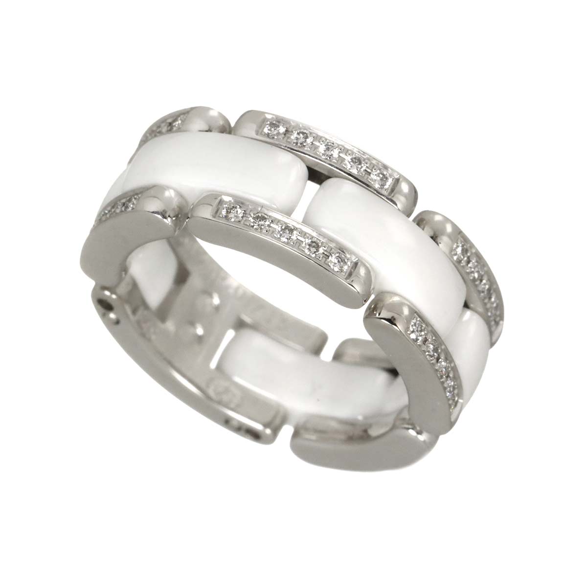 ULTRA MM Diamond Ring Ceramic 18K WG 750 Size48 4.5(US)