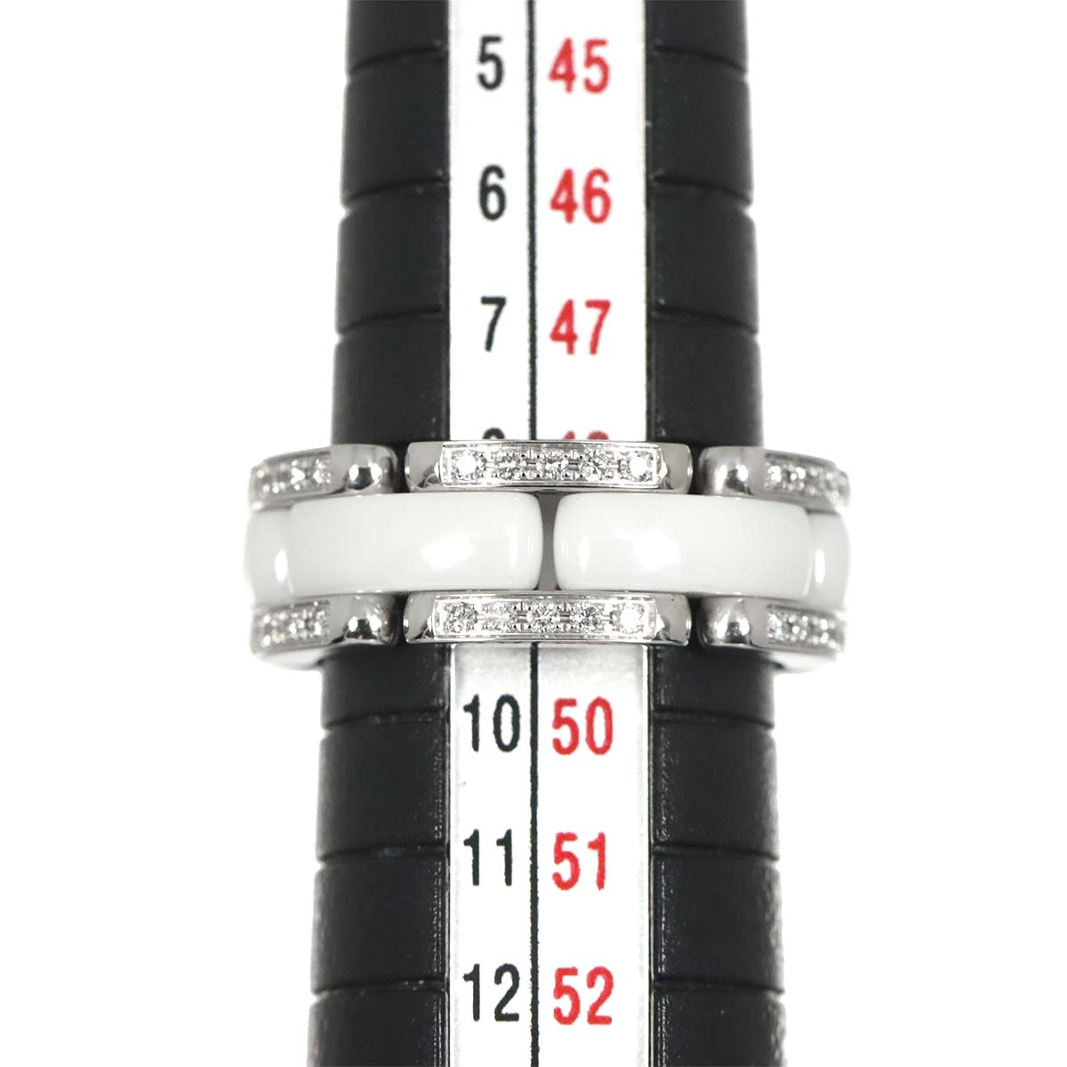 ULTRA MM Diamond Ring Ceramic 18K WG 750 Size48 4.5(US)