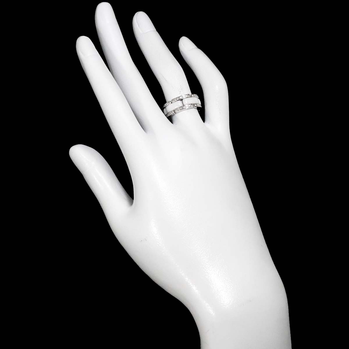 ULTRA MM Diamond Ring Ceramic 18K WG 750 Size48 4.5(US)
