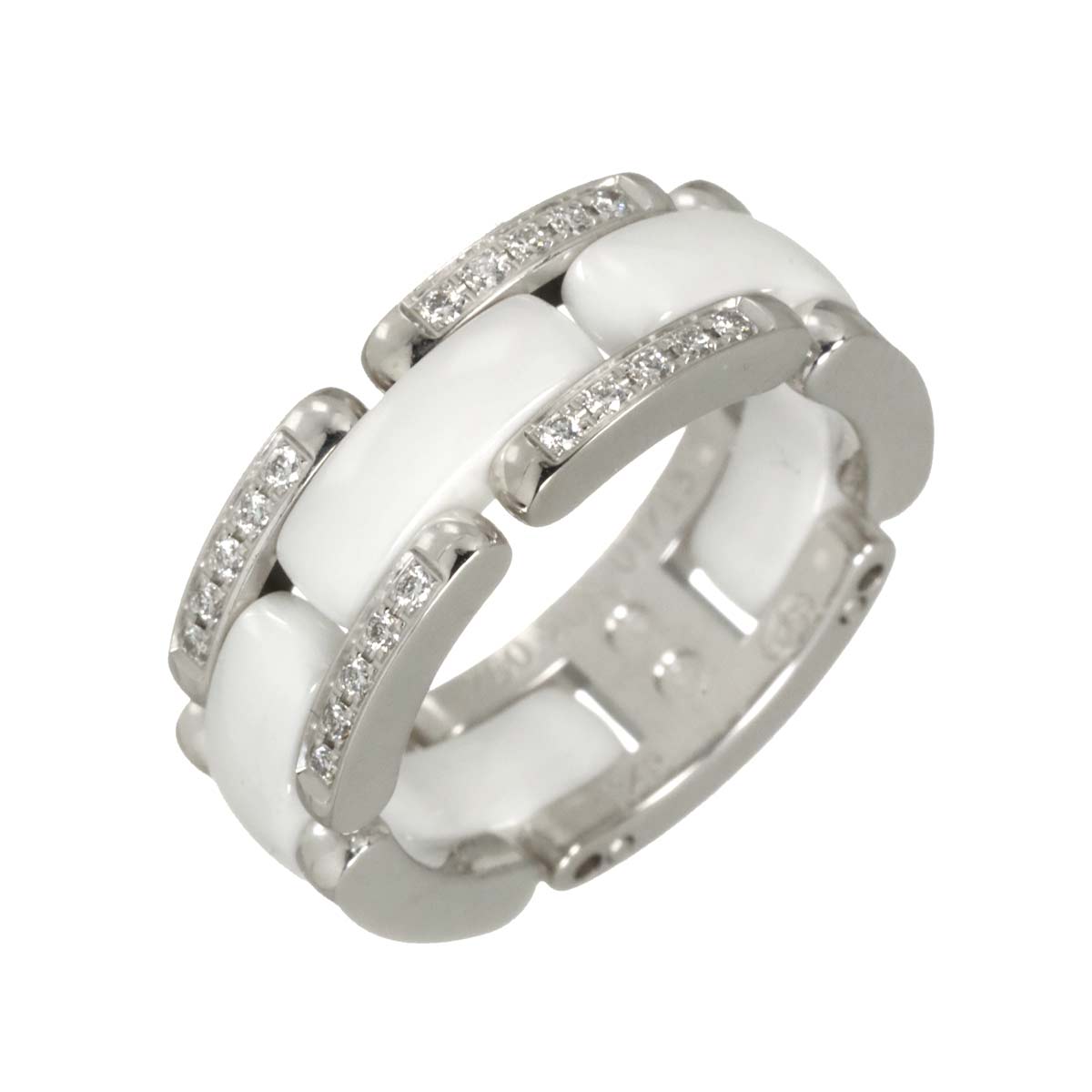 ULTRA MM Diamond Ring Ceramic 18K WG 750 Size48 4.5(US)