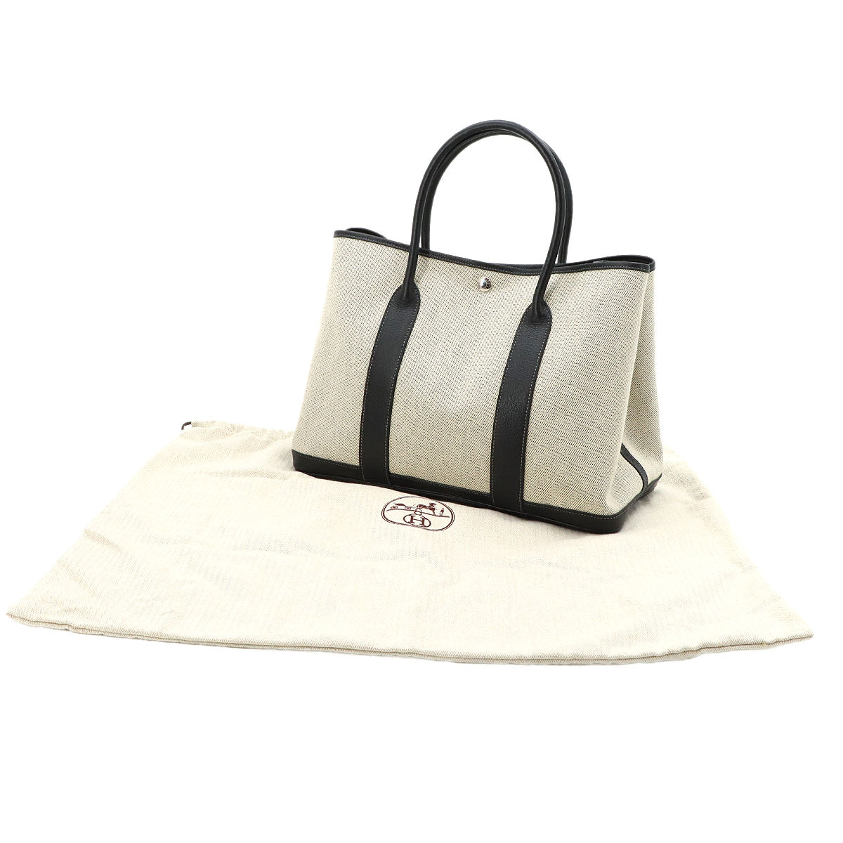 Garden Party PM Tote Bag Toile H Negonda Black Gray