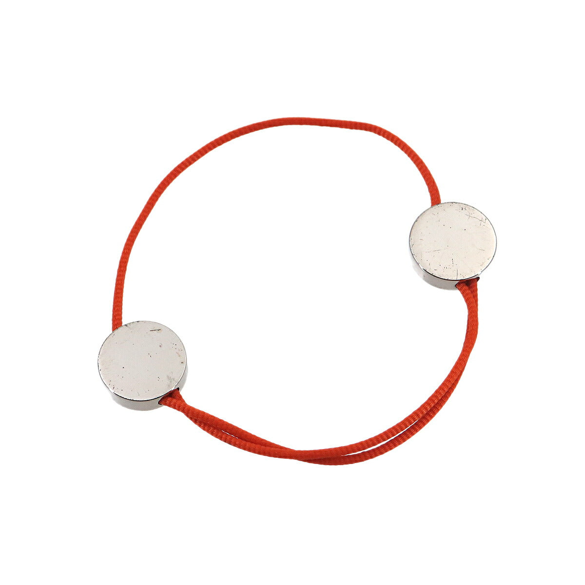 Sellier Cord Bracelet Orange Silver
