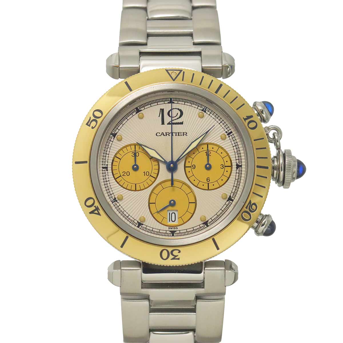 Pasha 38mm W31011H3 Chronograph Date Quartz Silver Dial
