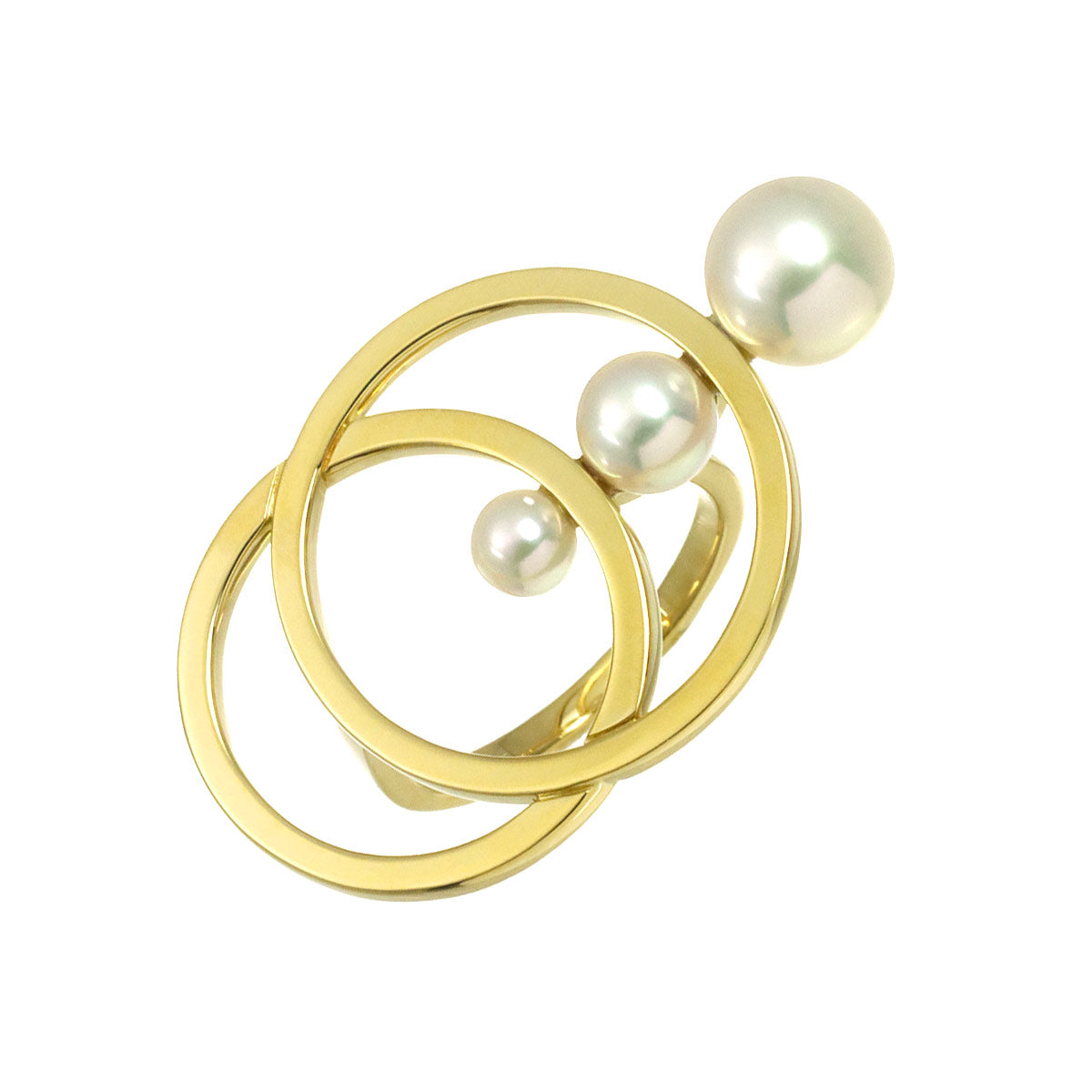 Cosmic Akoya Pearl 8.0-4.5mm Ring 18K YG 750 6.25-6.5(US)