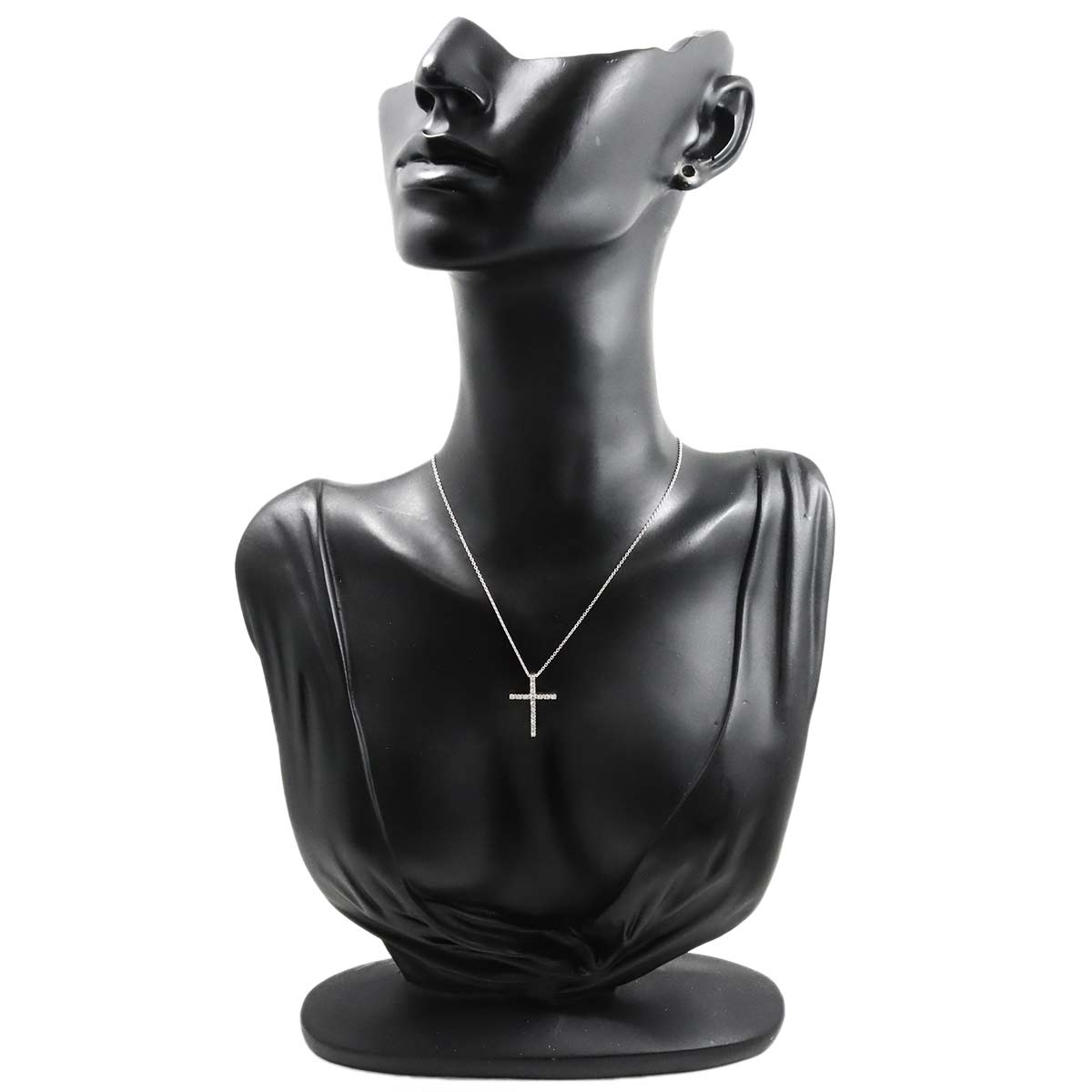 Diamond 0.16ct Cross Necklace 18K WG 750