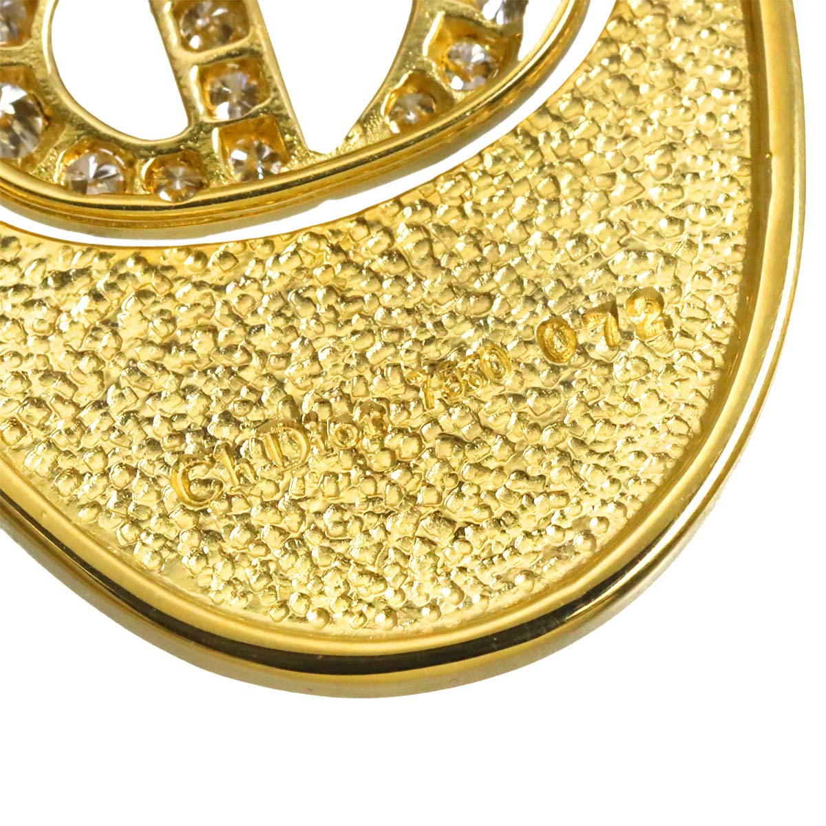 Christian Dior Diamond Pendant Top 18K YG Yellow Gold 750