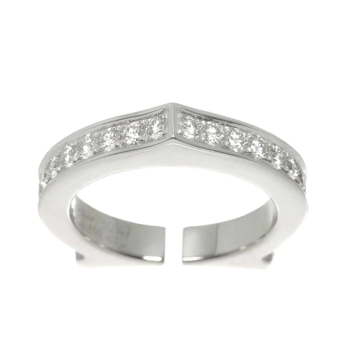 C flat Diamond Ring 18K White Gold 750 size47 4(US)