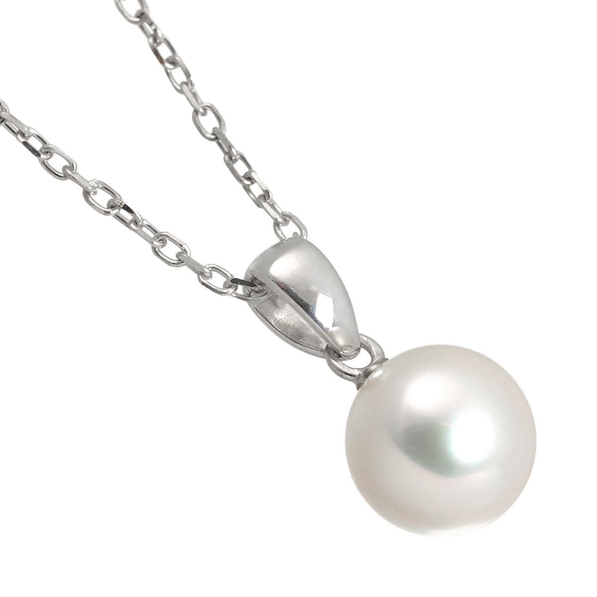 Akoya Pearl Necklace Earrings Pierced 18K WG 750