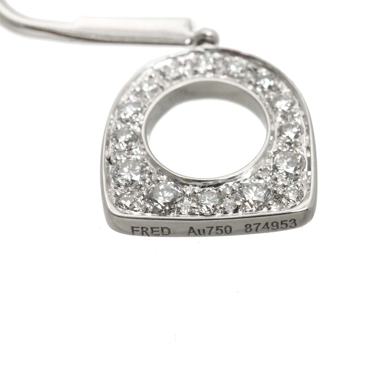 Success Diamond Hook Earrings Pierced 18K WG 750
