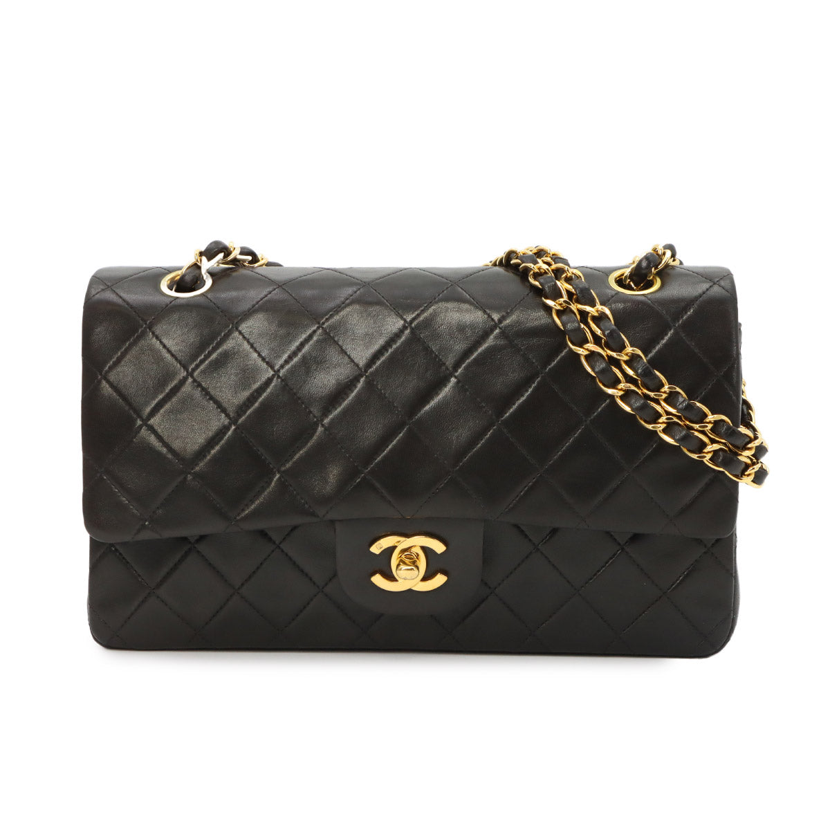 Matelasse 25 Chain Shoulder Bag Leather Black A01112 11.12