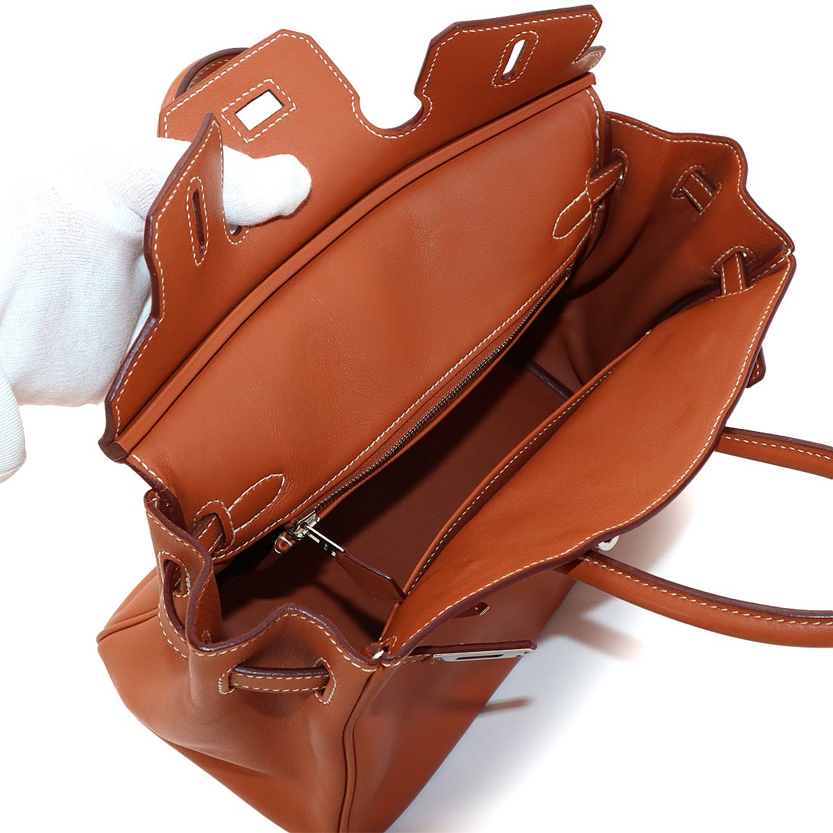 Birkin 25 Hand Bag Veau Swift Gold Brown Purse