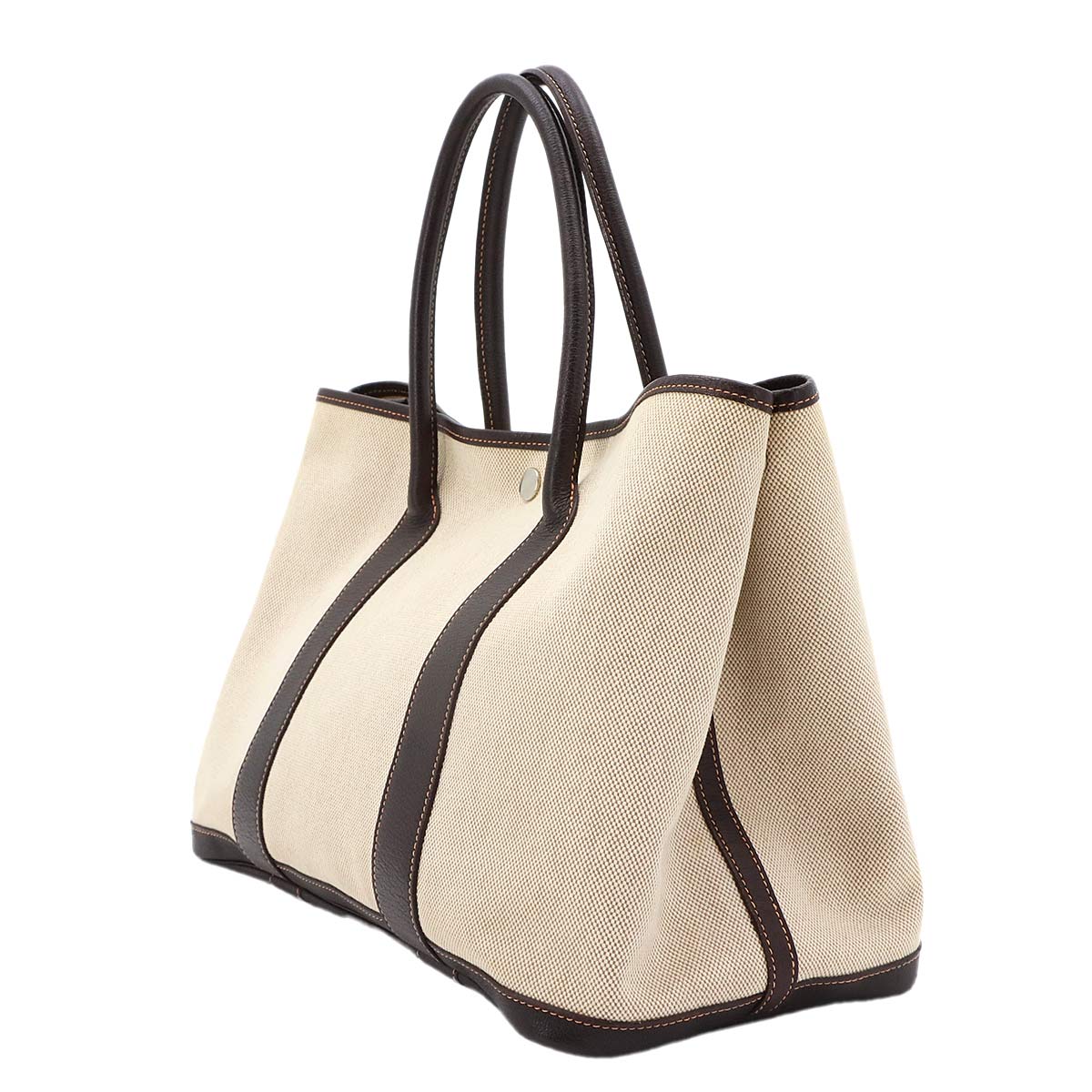 Garden Party PM Tote Bag Toile H Leather Natural Marron Purse