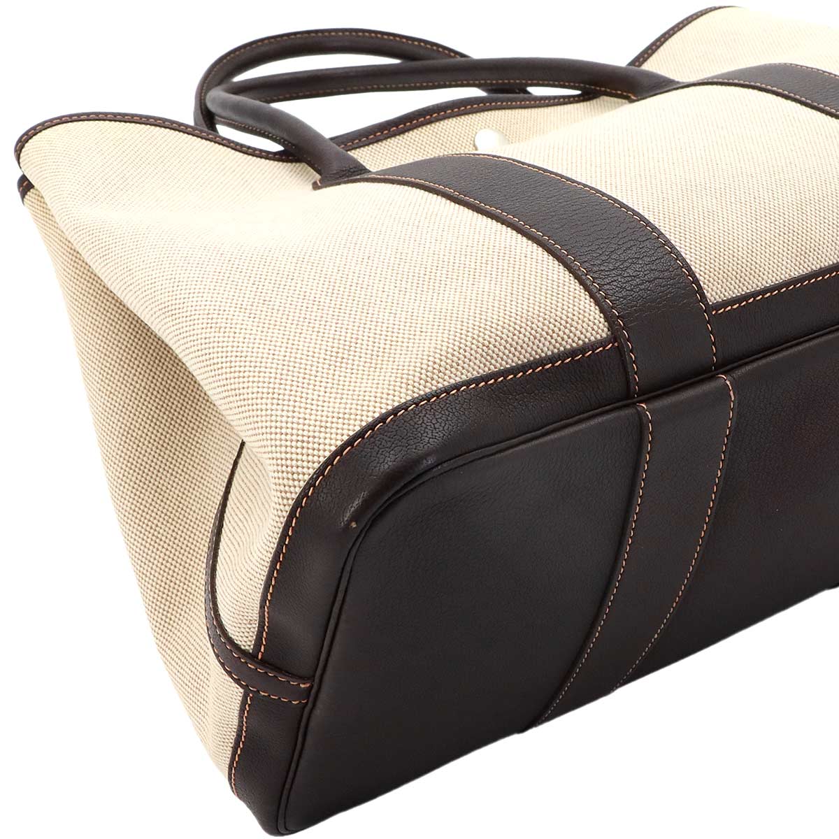 Garden Party PM Tote Bag Toile H Leather Natural Marron Purse